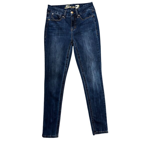 Seven7 Womens Tummyless High Rise Skinny Jean Size 4 Avalon Wash - Picture 2 of 8
